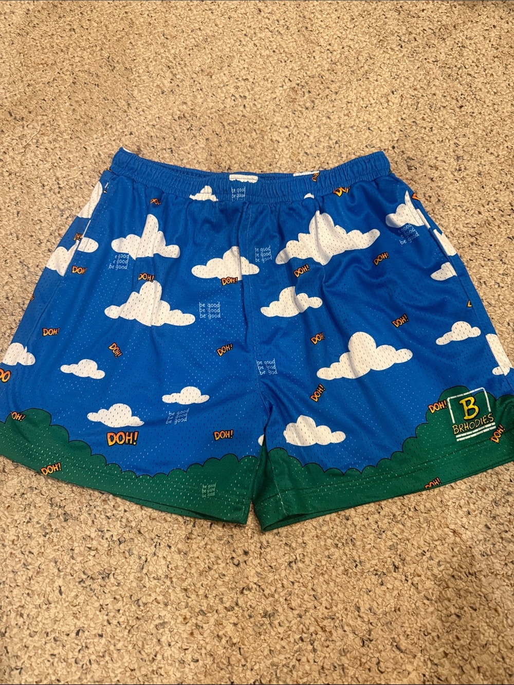 Brhodies Blue Cloud Print Shorts